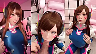 Tiktoker Ungentlemanly Cosplay D.Va wean away from Overwatch with the addition of Sucks Dig up